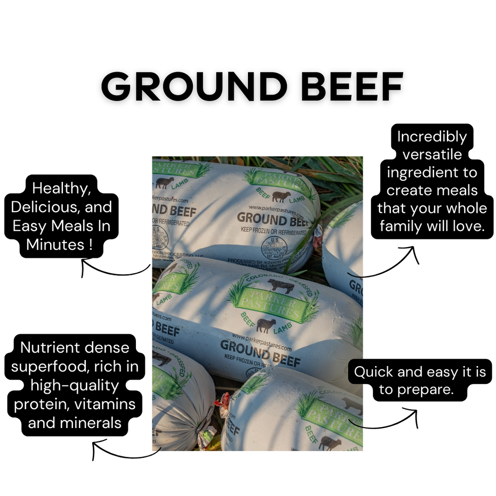 
                  
                    Delicious, Nutrient-Dense, Healthy, 100% Grass Fed GROUND BEEF
                  
                
